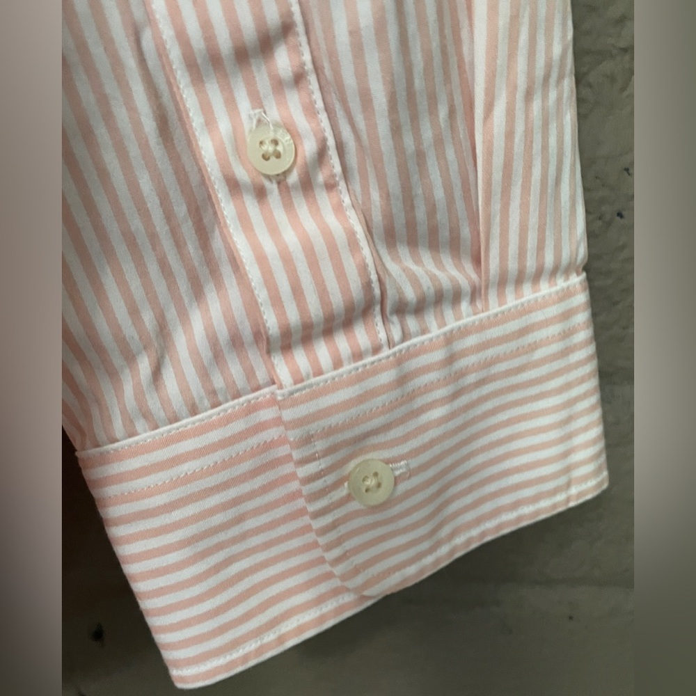 Lauren Ralph Lauren ruffle front stripe shirt 3X - Picture 9 of 13